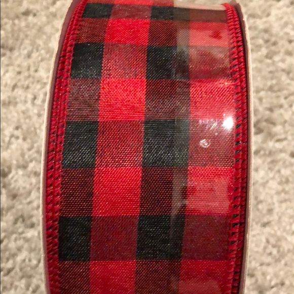 Celebrate it Black Red Christmas Wired Ribbon 75ft - Picture 3 of 6